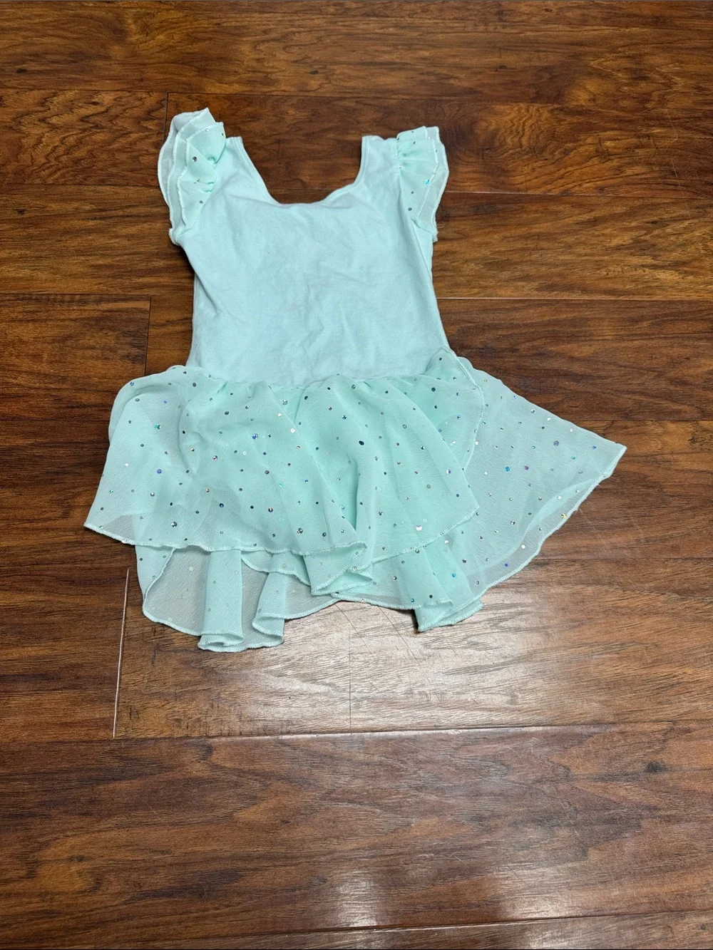 Girls Mint Green Tulle Ballet Dress with Sparkle Skirt